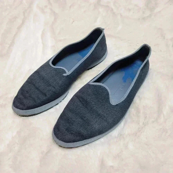 Weekend Max Mara Navy Blue Ballet Flats Denim Size 36 6 - Picture 2 of 10